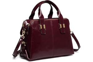 VASCHY Handbag Bag for Women, Faux Patent Leather Top Handle Satchel Tote Shoulder Bag Ladies Crossbody Purse for Work
