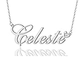 AOLO Celeste Heart Name Necklace Silver Stainless
