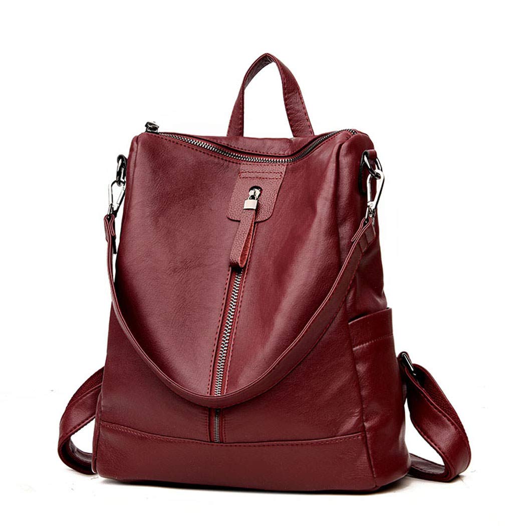 Women's Backpack Handbags Shoulder Bags School Backpack Daypack Laptop Bag PU Leather Burgundy