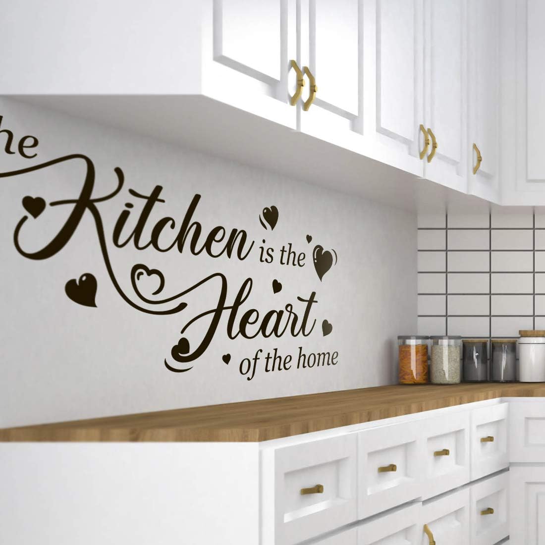 Kitchen is The Heart of The Home Wall Stickers Sticker Art Decor Vinyl Quote Love Decoration Decal Cupboard Fridge Stencils Glass Quotes Hearts Picture Kitchens Mural Decorations Living Room Pictures - Image 5