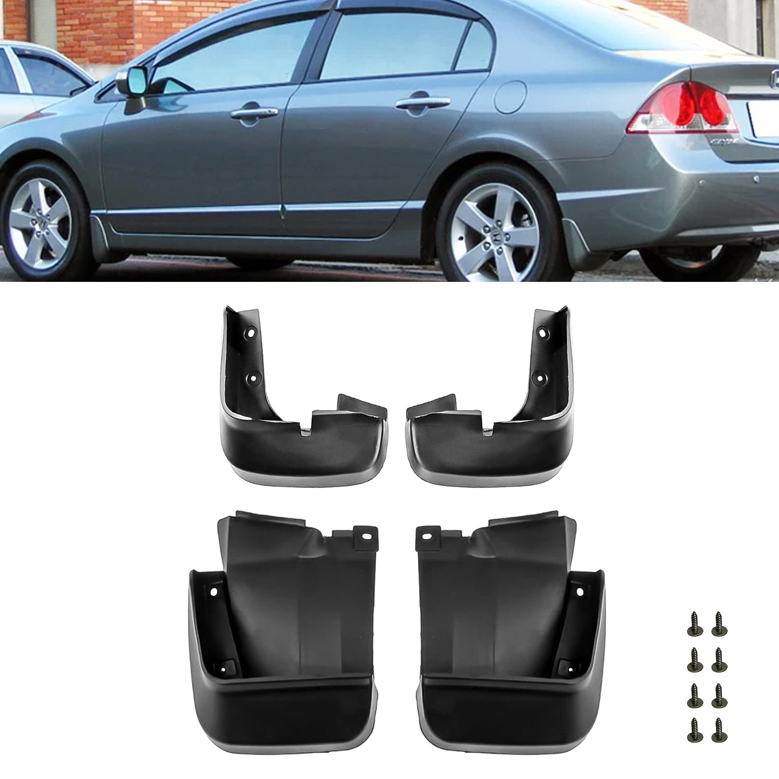 Xotic Tech 4PCS Front & Rear Mud Flap Splash Guards