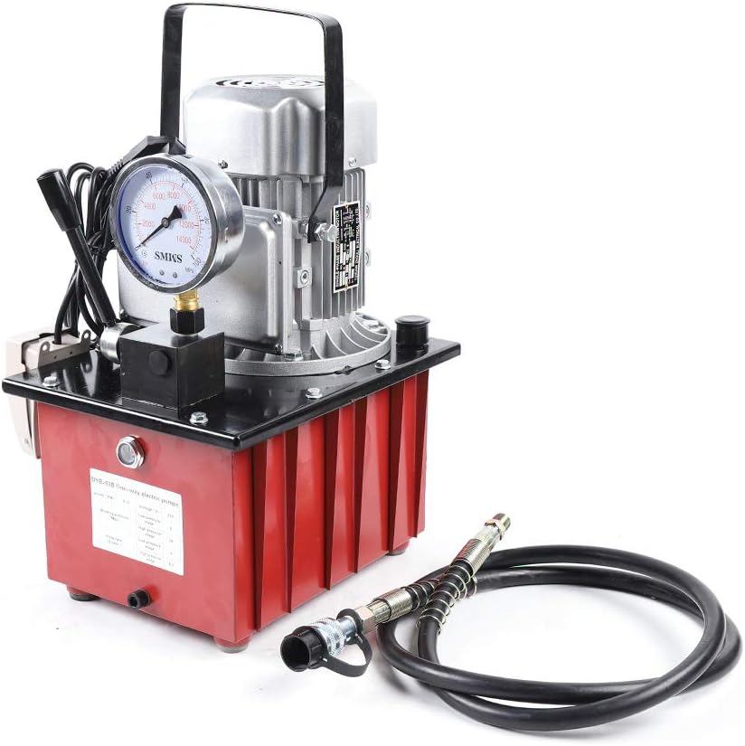 QIZHI Hydraulic Electric Pump 750W Single Acting Hydraulic Driven Pump 110V 7L Manual Valve Hydraulic Power Pack Cylinder Hydrafore Pump