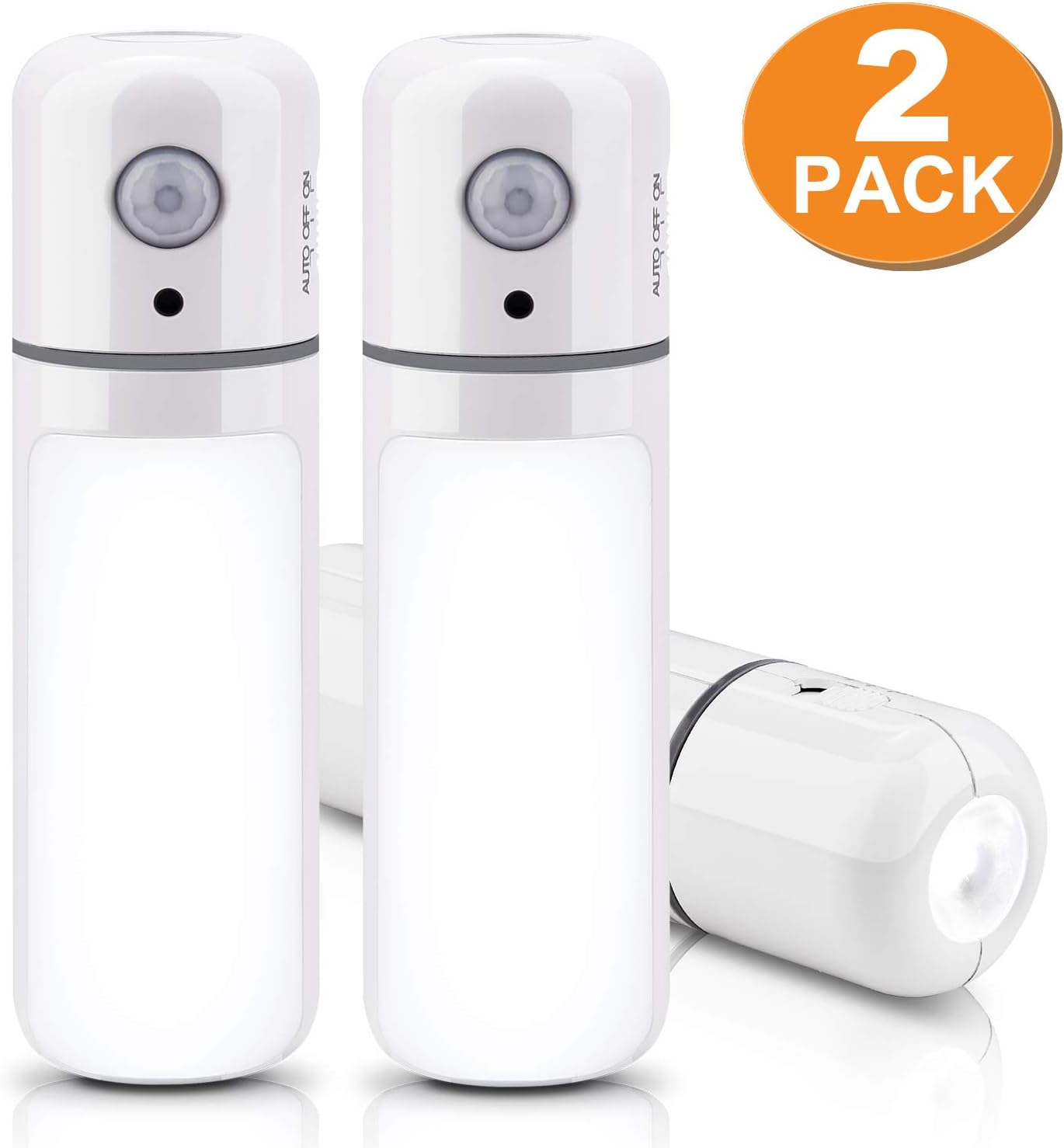 Sensor Nightlight/Flashlight/LED Emergency Light, 2 in 1 Multifunction Torch & Motion Sensing Night Light for Toilet Kitchen Stairs Porch Wardrobe AAA Battery Operated Bolt Free Installation (2 Pack)