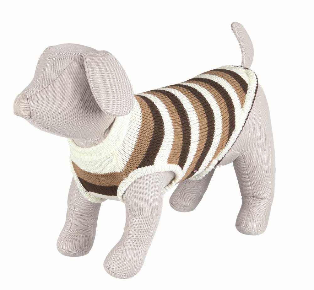 Trixie Hamilton Dog Pullover, X-Small, Brown/White Stripes