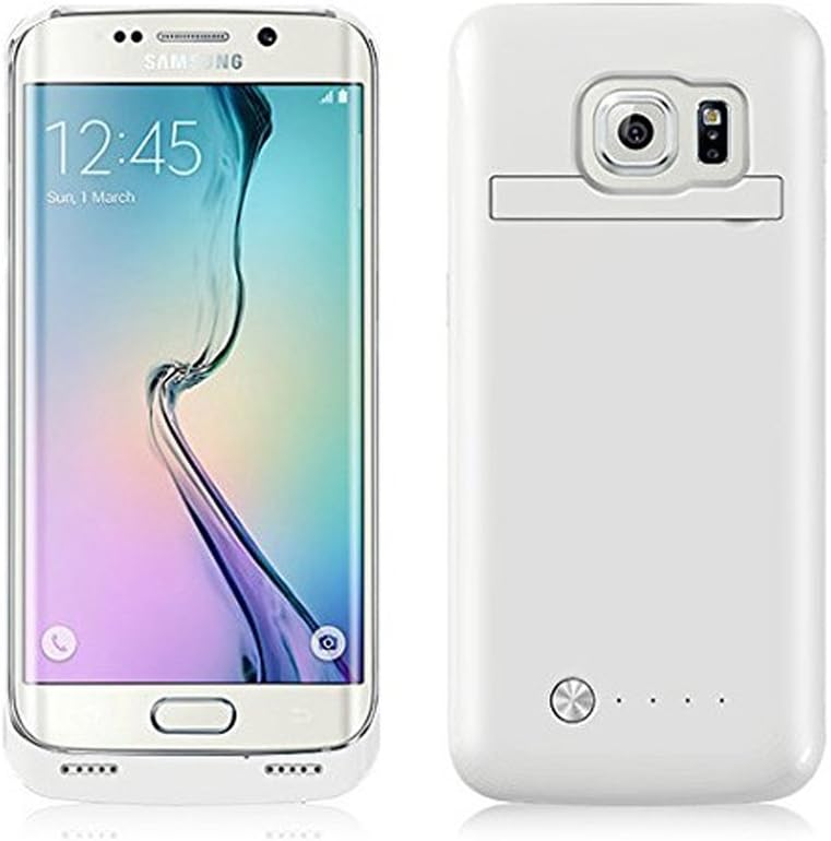 S6 Edge Battery Case, 4200 mAh Charger Case Rechargeable Backup Portable External Power Pack for Samsung Galaxy S6 Edge (White )