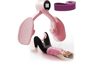 QIUQIUTONG8 QIUTONG Thigh Master, [2025 Upgraded] LED Pelvic Floor Exercise Devices, 360° Thigh Master Thigh Exerciser with Resistance Band, Inner Thigh Exerciser, Thigh Master Hip Trainer Kegel Excerciser, Pink
