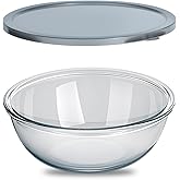 OZY 6.3 Quart Large Glass Mixing Bowl with Lid,Large Glass Bowl for Sourdough Bread Making,Kitchen Salad Bread Storage