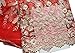 SanVera17 African Lace Net Fabrics Nigerian French Fabric Embroidered and Beading Guipure Cord Lace for Party Wedding (Red) 5 Yards