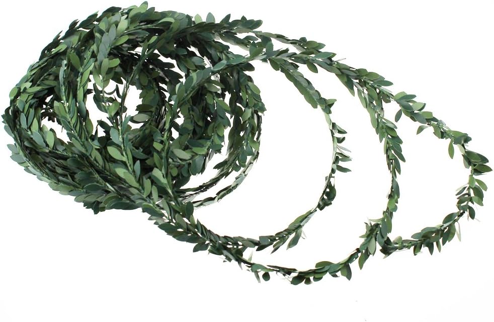 LJY 32.8 Yards Artificial Ivy Garland Foliage Green Leaves Fake Vine for Wedding Party Ceremony DIY Headbands