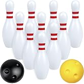 PPXMEEUDC Plastic Bowling Pins Set for Indoor Outdoor Mini Bowling Set Active Play Suitable for Boys and Girls Birthdays Indoor Outdoor Activities Party Gifts