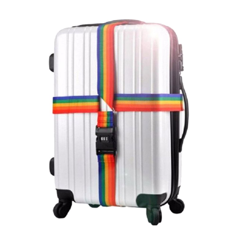 Best Travel Luggage Strap Combo Extra Long 4M/13.1ft Suitcase Cross Strap with 3-Dial Security Lock, Luggage ID Name Label Holder (4M Strap)