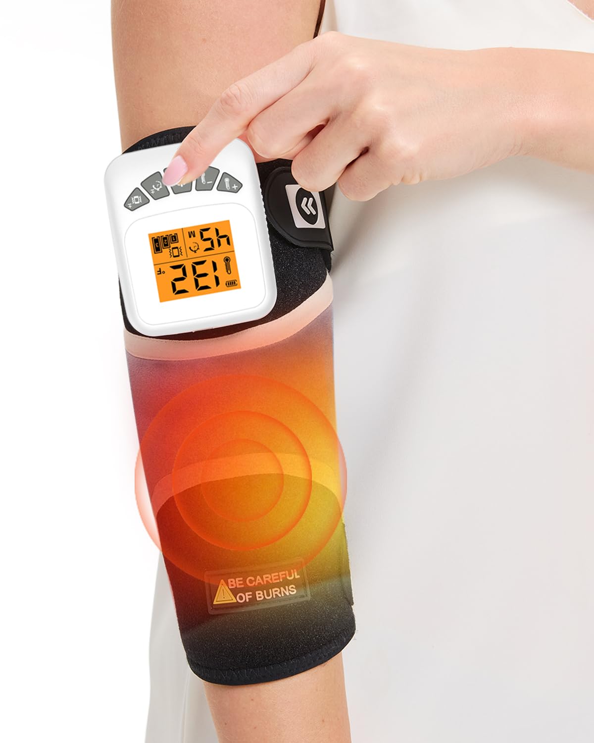 Photo 1 of Cordless Elbow Heating Pad for Tennis Elbow Relief, 5000mAh Battery Arm Massager, 3-Level Vibration Massage, 104-140°F Adjustable Temp, 30/45/60Mins Timer, Type-C Cable & Storage Bag