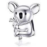 Qings Koala Bear Charm Bead for Bracelet Necklace Making 925 Sterling Silver Cute Animal Pendant Jewelry DIY for Women