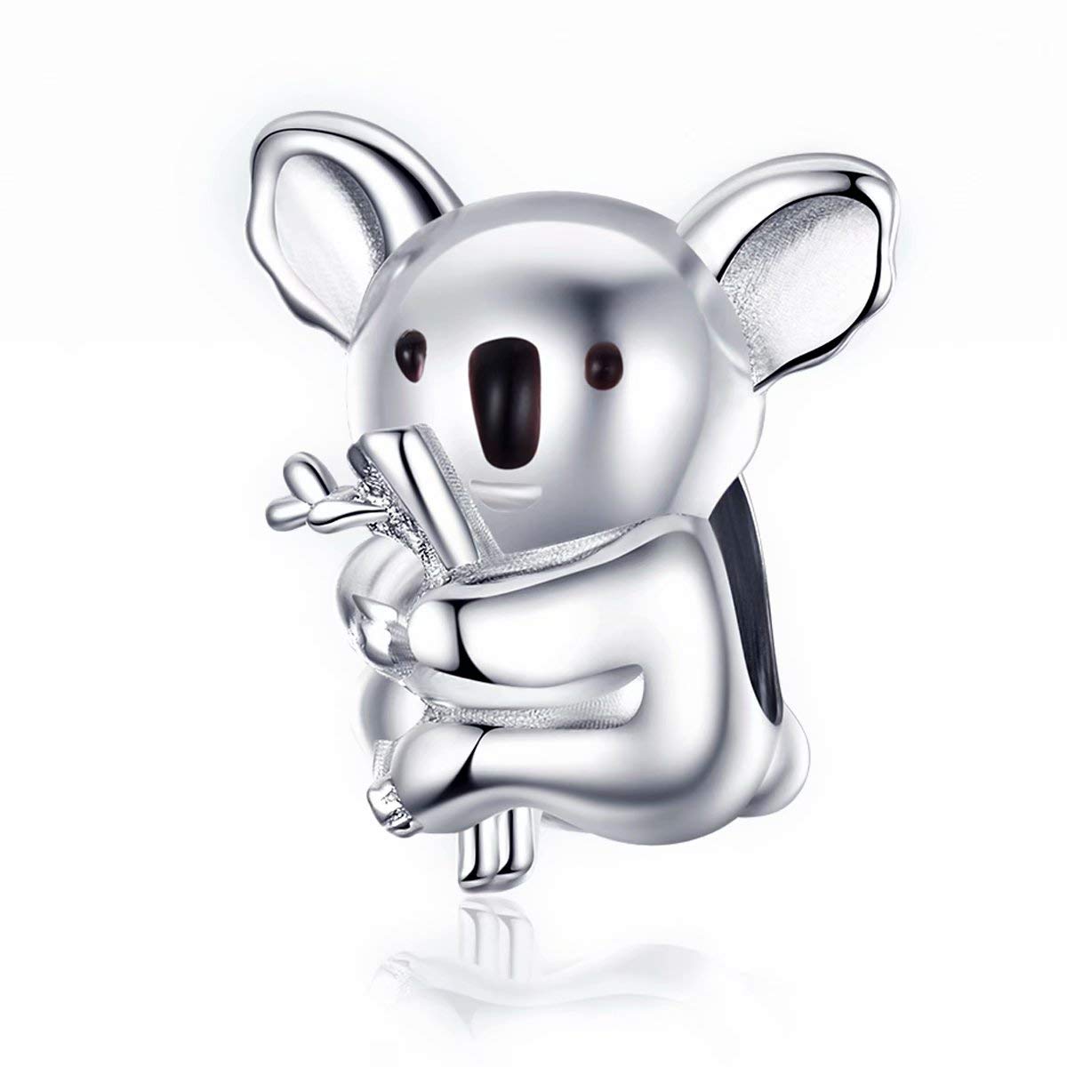 Qings Koala Charms Bead for Bracelets and Necklaces Making 925 Sterling Silver Jewelry Lovely Animal Pendant for Women and Girls as Gift