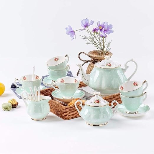 NiNnn Teteras para Te con Filtro Bone China Coffee Set Inglés Té ...