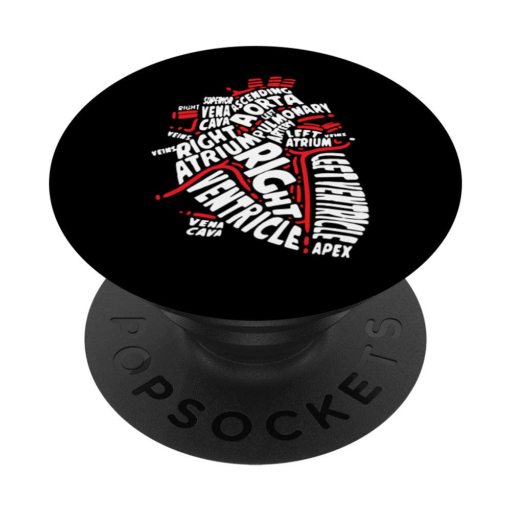 Anatomical Heart Design Medical Doctor Cardiology Nurse PopSockets Swappable PopGrip