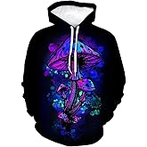 Lurhonp Mens Womens Novelty Hooded Sweatshirt Pullover Hippie Mushroom Long Sleeve Hoodie