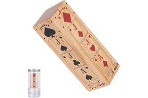 WODGOD Wooden Trump Marker Cubic Column,Trump Indicator,1.9 * 5.9in Clear Big Size,Great Tools for Euchre Pinochele Playing Cards,Make a Great Gift for Your Favorite Bridge or Euchre Player