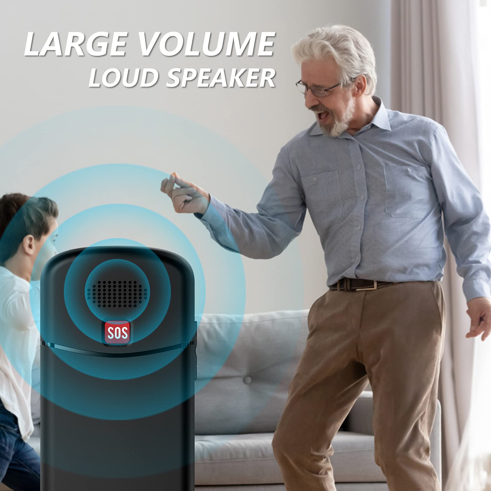 Uleway Big Button Mobile Phone for Elderly - Easy to Use Basic Device With SOS Emergency Button, Large Volume, Flashlight, FM Radio (Blue)