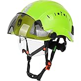 GREEN DEVIL Construction Safety Helmet Hard Hat with Visor and Safety Glasses ANSI Z89.1 Cascos De Construccion Vented ABS Work Hardhat for Men&Women