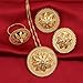 24k Gold Plated Bule White Stone Eritrea Habesha Wedding African Jewelry Set (White)