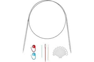 XENTRLOLOGIC 24inch (60cm) Stainless Steel Circular Knitting Needle Size US 6 (4.0mm) Metal Knitting Needles Set for Making Sweater Shawl Scarf