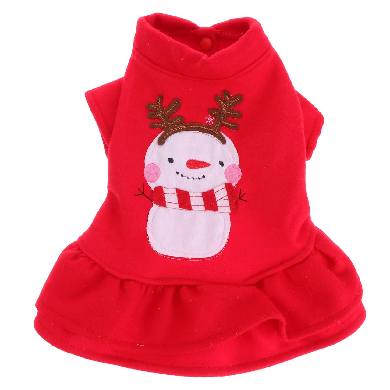 Dog Christmas Skirt Snowman Design Pet Clothes Puppy Skirt Soft Comfortable Dog Dress for Outdoor Activities and Photo Sessions Size S