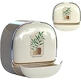 Soap and Razor Dish Holder with Drain Tray- Flip top, Waterproof, Wall Mounted, with Additional Hook for loofas and Others. No Drilling and Lightweight.