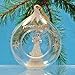 Glass Christmas Ornament - LED Light Up Ornament - Glass Angel Holding Dove - Memorial Ornament