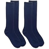 Jefferies Socks girls Rayon Derived from Bamboo School Uniform Ribbed Knee High Socks 2 Pair Pack
