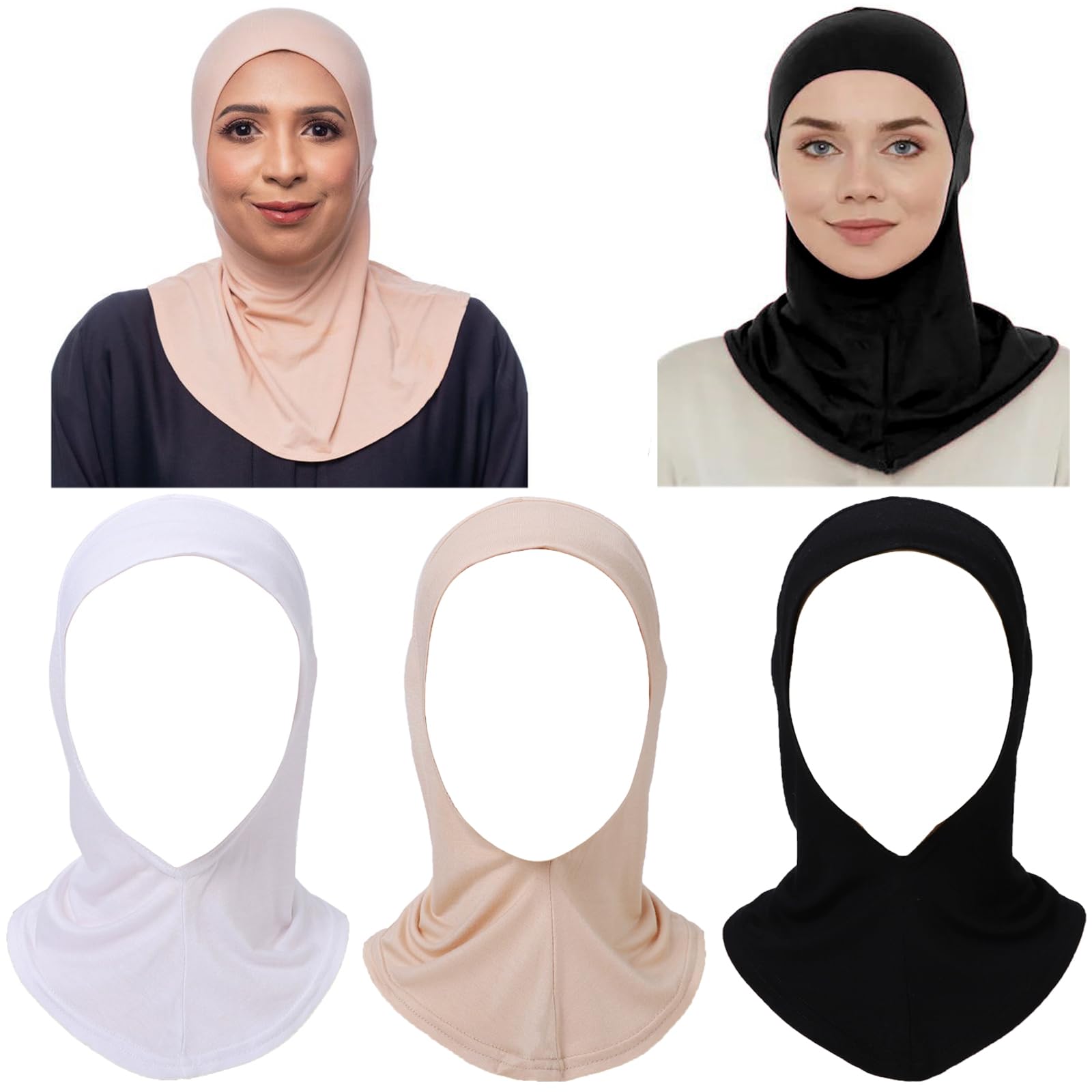 Photo 1 of 3 Pieces Modal Hijab Turban Muslim Hijab Cap Adjustable Muslim Scarf Stretchy Head Scarf for Women (3 Pieces)