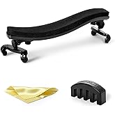 Ergonomic Violin Shoulder Rest for Students &amp; Beginners &ndash; Lightweight Adjustable Fit for 4/4 &amp; 3/4 Violins &ndash; Soft EVA Padding, Secure Silicone Feet