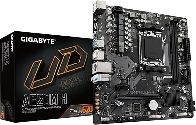 Gigabyte A620M H Motherboard AMD Ryzen 8000 CPU DDR5 7200MHz PCIe 4.0 M.2 VRM