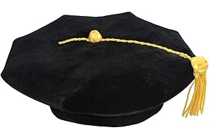 Herrenbek Doctoral Tam with Gold Bullion Tassel Unisex Black Velvet Graduation Tam