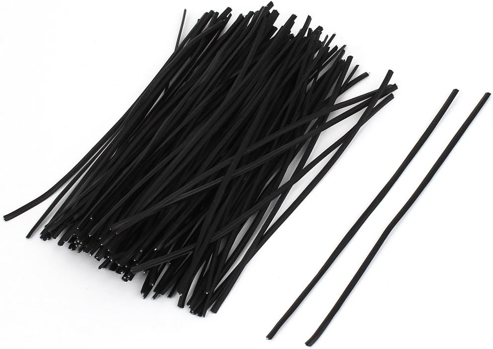sourcing map Candy Bags Packaging Twist Cable Tie 1.8mm Width 100 Pcs Black