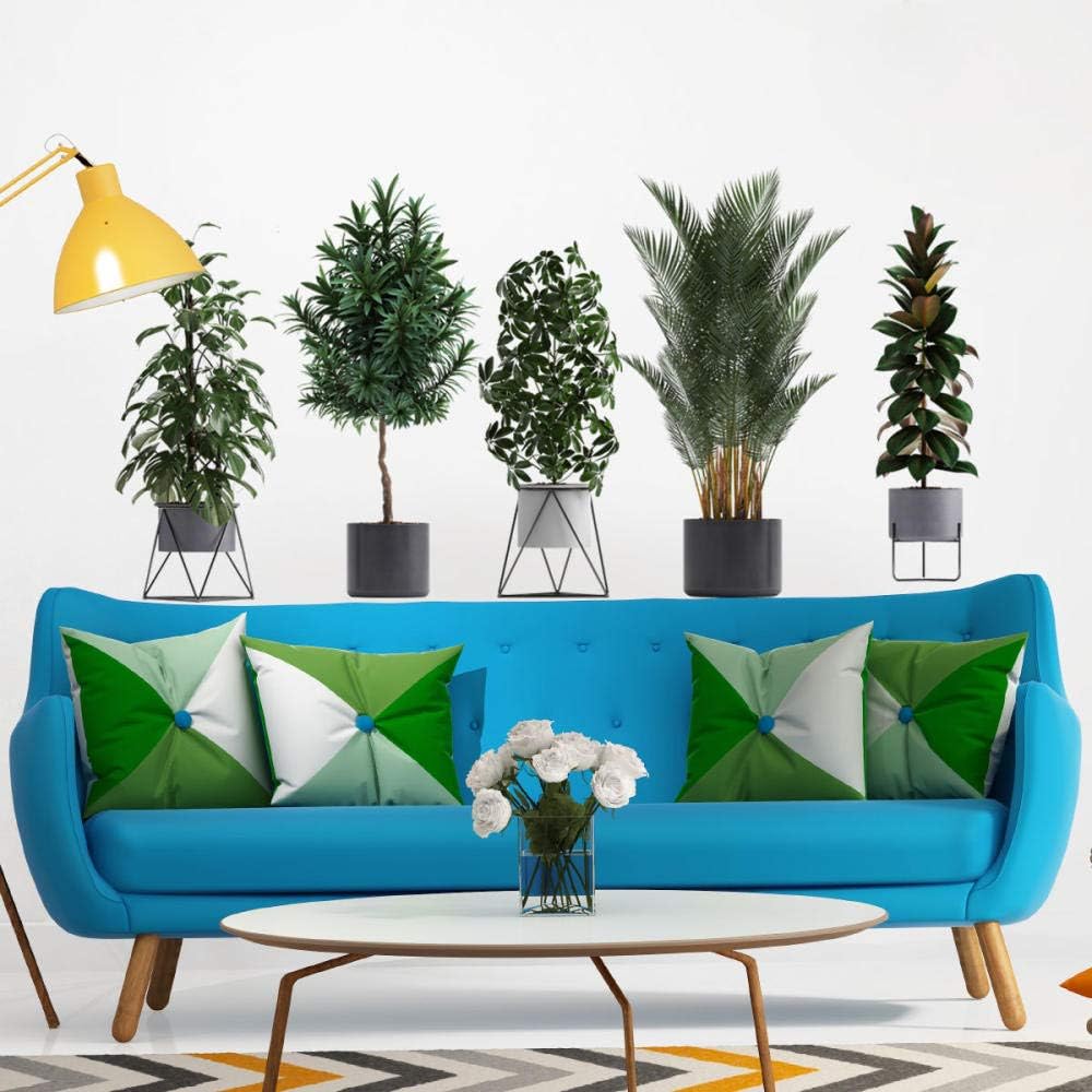 Wall Sticker Potted Plants Wall Stickers Leaf Decoration, Butterflies and Cute Birds Wall Stickers Art Stickers Decals Children Girls Bedroom Living Room Kitchen Classroom 3D Kiss Mural Wall Decor: Kitchen & Dining