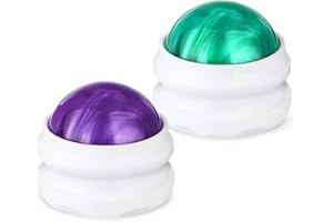 YESMET Massage Roller Ball 2PCS, Manual Massage Ball for Sore Muscles Pain Relief, Self Massage Therapy and Relax Full Body Tools for Shoulders, Neck, Back, Feet, Joint Pain (Multicolor)