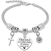 Christian Gift Bracelets for Friends Stainless Steel Bracelet Baptism Gifts for Women Bracelet Gift for Friends Encouragement Gifts Bracelets for Friend Sisters Bestie Christmas Birthday Presents