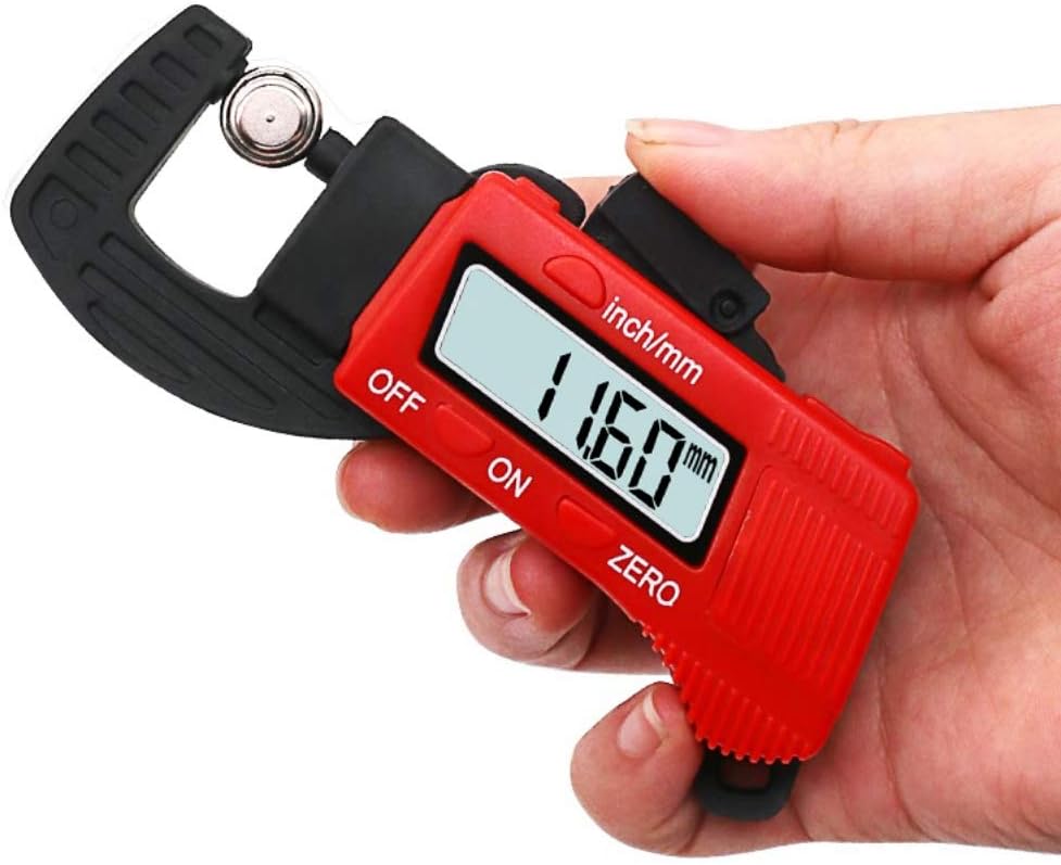 Bebliss Portable High-Resolution (0.01mm) Digital Thickness Gauge Meter Caliper Micrometer Guage Measurement Tool In Inches Or Millimeters Ranging From 0mm To 12.7mm, Easy To Operate