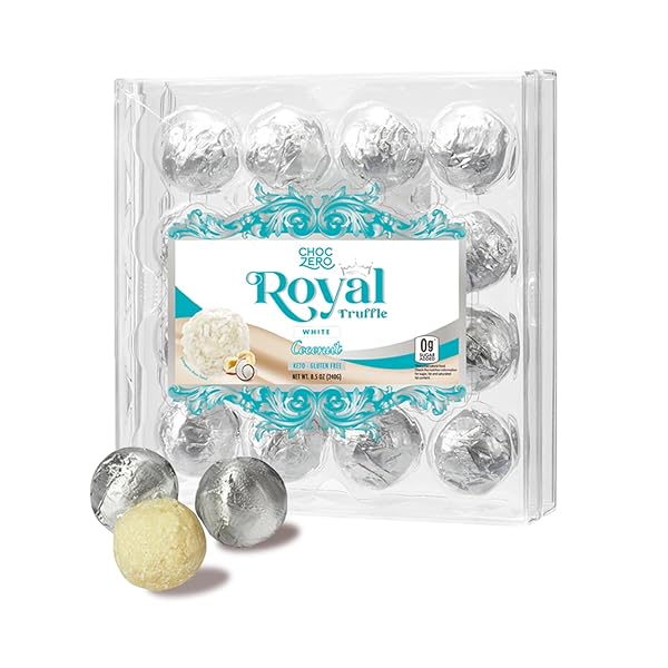 CHOCZERO WHITE CHOCOLATE COCONUT HAZELNUT TRUFFLES, ZERO ADDED...