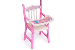 BABESIDE Baby Doll High Chair Toy Dining Chair for 10-12 Inch Dolls, Pretend Play Baby Doll Toy High Chair
