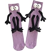 OurSuperDeals Holding Hands Socks for Kids Toddler Cute Crazy Silly Funny Novelty Magnetic Tube Cotton Socks Gifts 4-11 Years