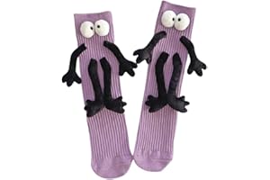 OurSuperDeals Holding Hands Socks for Kids Toddler Cute Crazy Silly Funny Novelty Magnetic Tube Cotton Socks Gifts 4-11 Years