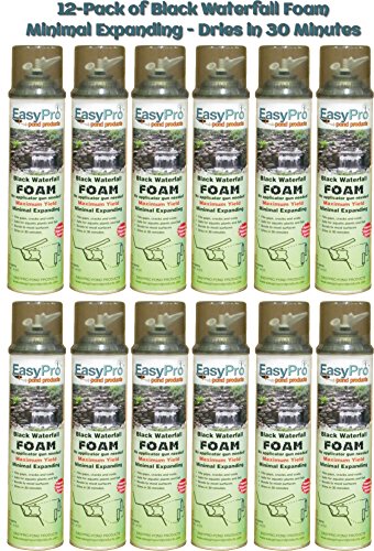 12-Pack of EasyPro Black Expandable Waterfall Foam Ready to use 20 oz Cans