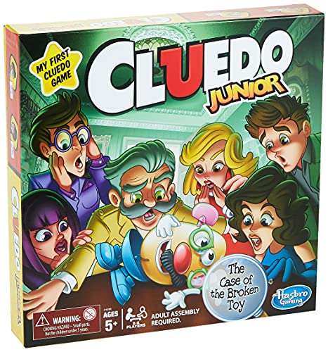 Cluedo Junior Board Game for Kids Ages 5+, Mystery Game with Classic Characters, Solve the Broken Toy Case, for 2–6 Players, Perfect Christmas Game For Families That Love Classic Games