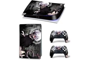 BYUP PS5 Console and DualSense Controller Skin Vinyl Sticker Decal Cover, Suitable for Playstation 5 Console and Controller, Durable, Scratch-Resistant, Disk Version (TokyoGhoul[3716])