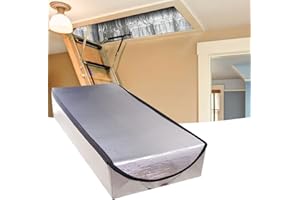 MYFAMIREA Attic Stairs Insulation Cover for Pull Down Stairway, R-Value 15.5, Extra Thick, Air Tight Attic Stair Cover Door Stairway Ladder Insulator Cover with Easy Zipper Access 25" x 54" x 11"