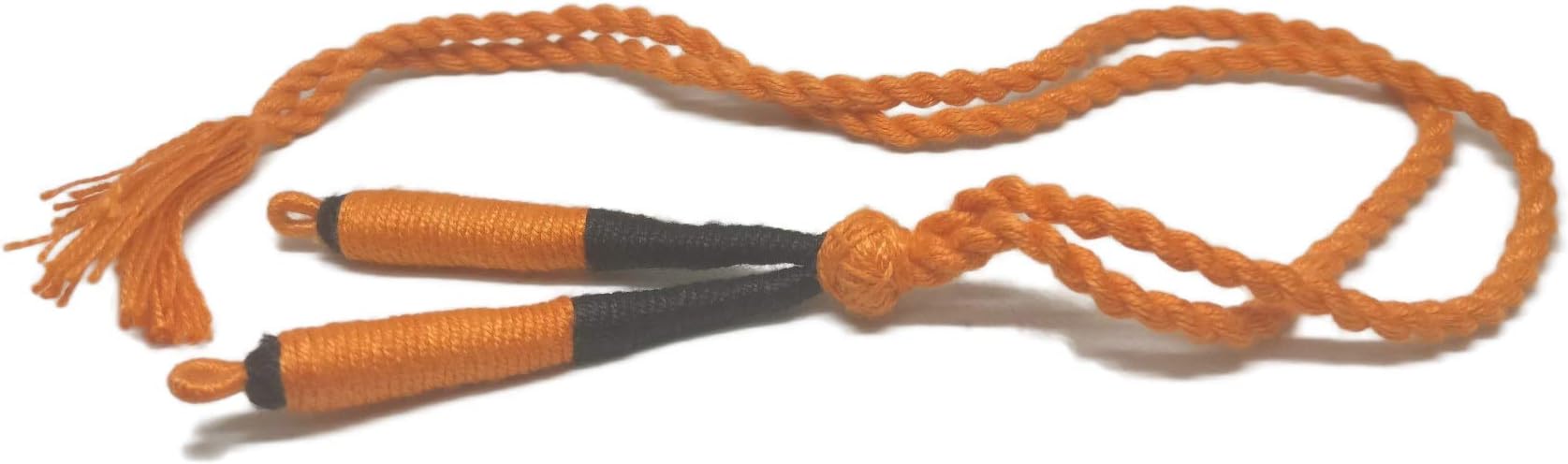 Aumni Crafts Handmade Jewellery Making Cotton Dori Adjustable Back Rope 1cm 17inch (Pack of 5 Pieces) [Color 8-> Orange & Black]