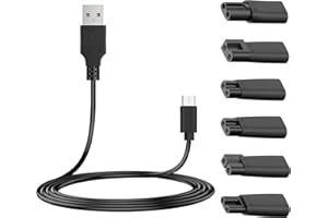 CZEPA Electric Shaver Power Cord 5V USB Replacement Charger Cable for Electric Hair Clippers, Beard Trimmers, Shavers, Beauty Instruments, Desk Lamps, Purifiers Type C Power Charger(7 PCS)