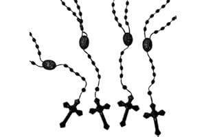 JUXINGDAZYF JUXINDAZYF 17'' Bulk Rosaries, Plastic Rosary Beads 12 Rosary Set (Black)